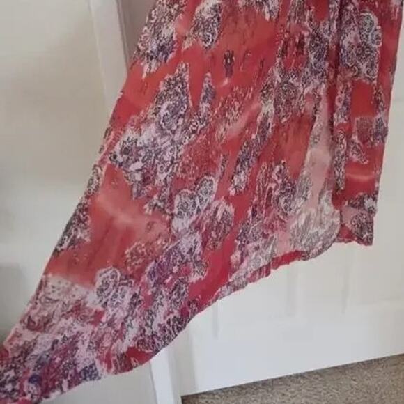 NWT IRO Paris Gramy Printed Midi Dress Red Boho Wrap Effect Size M - Picture 7 of 10